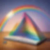 Prism creating a rainbow effect