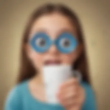 Googly Eyes Surprise Young girl holding a cup with googly eyes attached