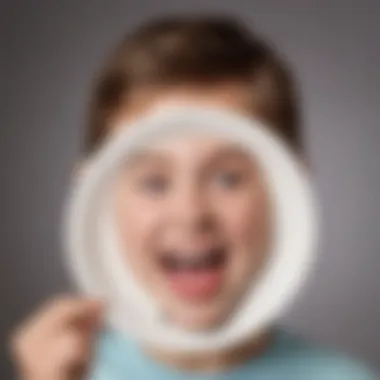 Funny Face Plate Trick Elementary school kid with a silly face drawn on a paper plate