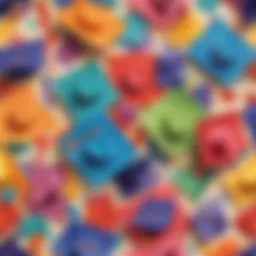 Colorful graduation hats made from craft materials