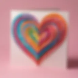 Vibrant heart-shaped card crafted by a child to celebrate Mother's Day