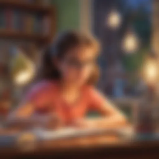Young girl brainstorming ideas for writing
