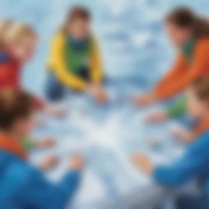 Creative group challenge in a youth ice breaker game
