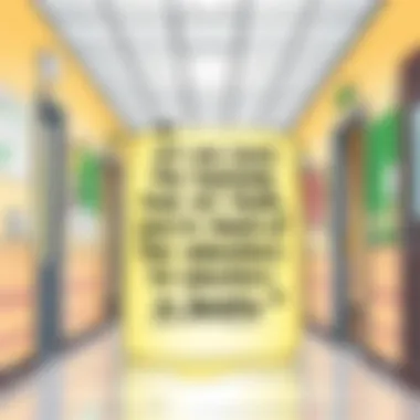 An inspiring quote about teaching displayed prominently in a school hallway.