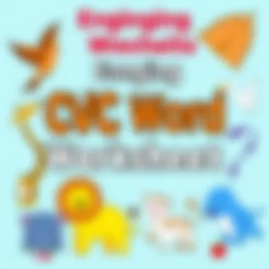 Engaging CVC Word Worksheet with Animals Colorful CVC word worksheet featuring various animals