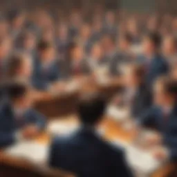 Young students engaged in a lively debate