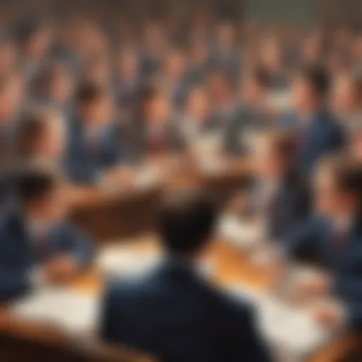 Young students engaged in a lively debate