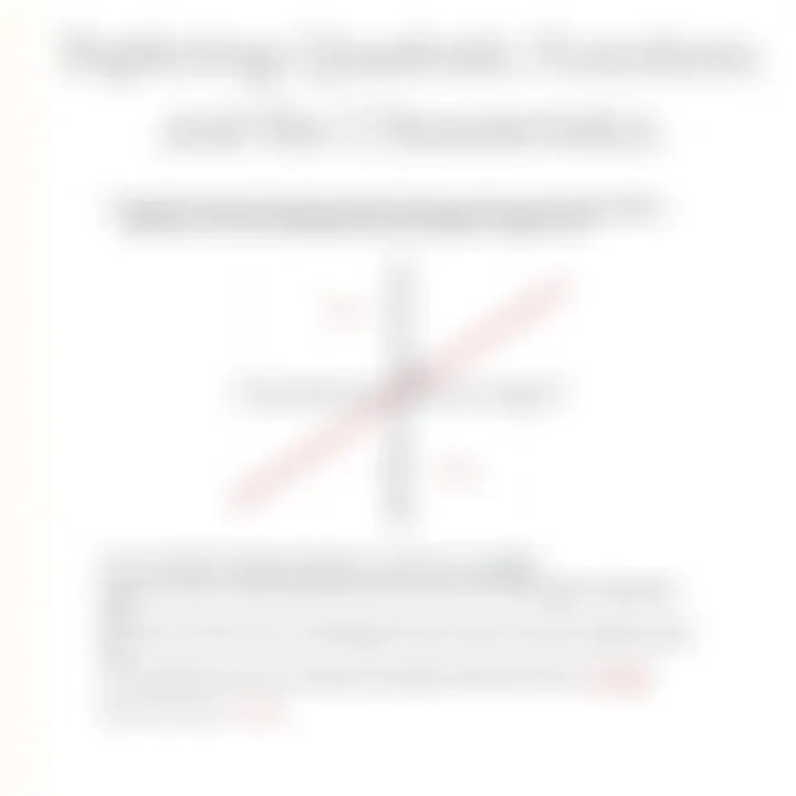 Exploring Quadratic Functions and Their Characteristics Quadratic function graph illustrating vertex and roots