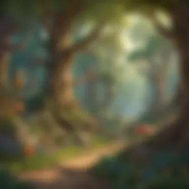 Whimsical Forest with Disney Characters