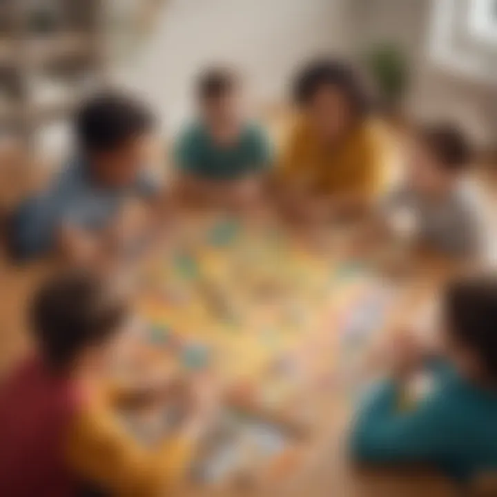 Diverse Group of Children Playing Board Games Together