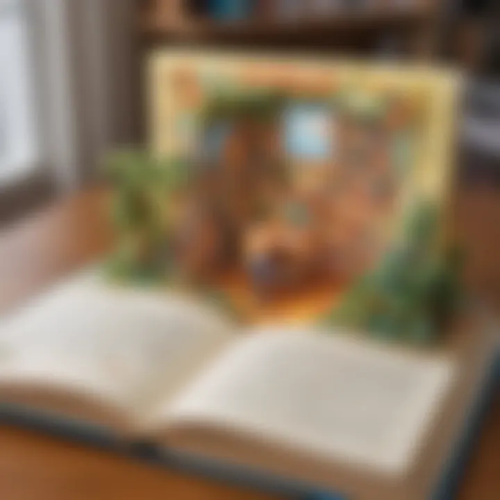Illustration of an educational and interactive pop-up book
