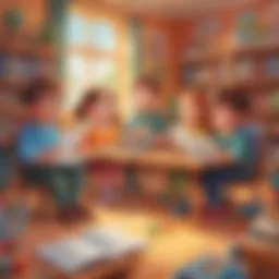 A colorful scene from an educational show for children featuring playful characters.