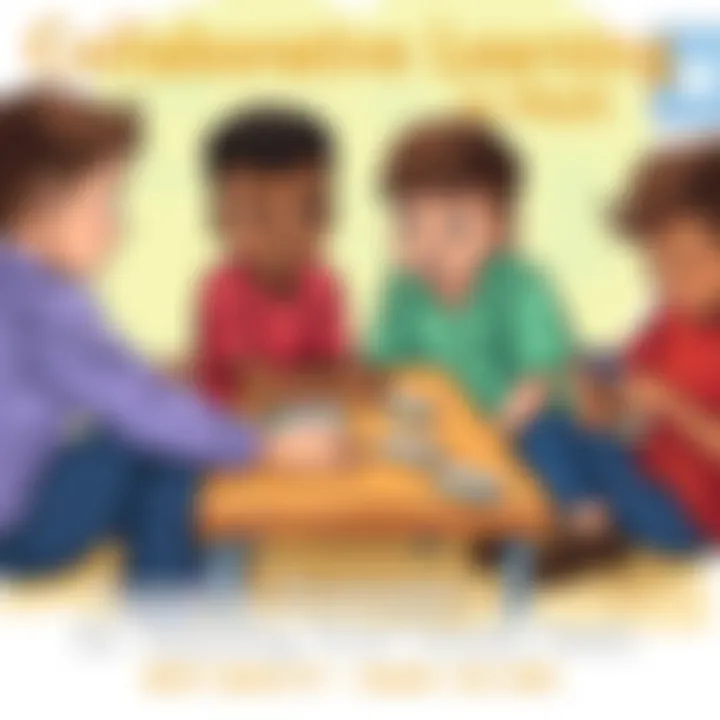 Collaborative Learning in Math Group of first graders collaborating on math problems