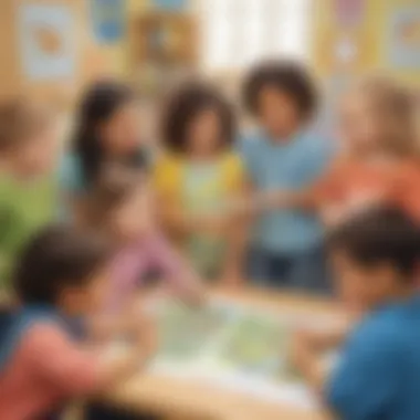 Collaborative Learning in Action Kindergarten students engaged in a group activity promoting collaboration