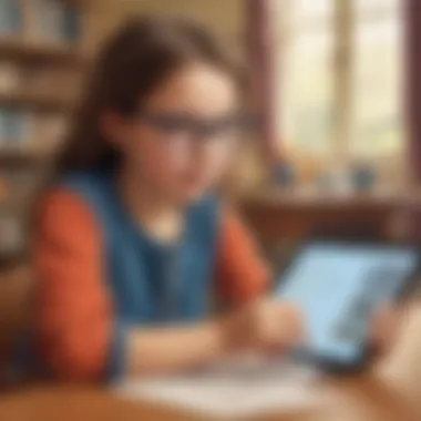 Interactive Spelling Games for Fifth Graders A student engaging with interactive spelling games on a tablet