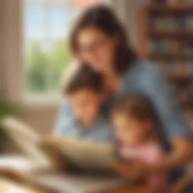 Parent Reading with Child A parent reading a storybook with their child