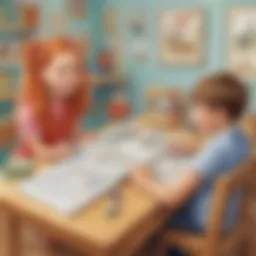 Illustration of a whimsical phonics lesson