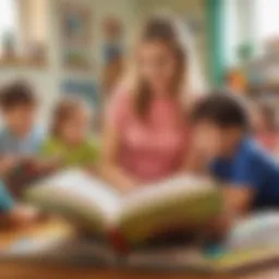 Children engaged in a vibrant reading session