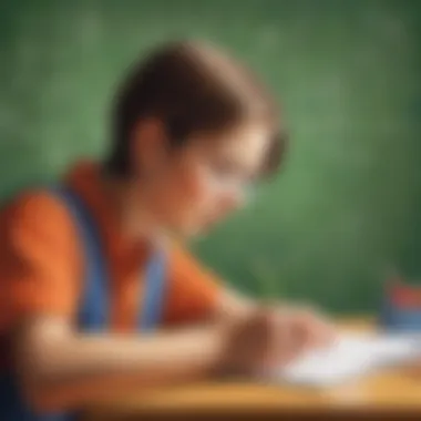 Illustration of a young student using mental math techniques