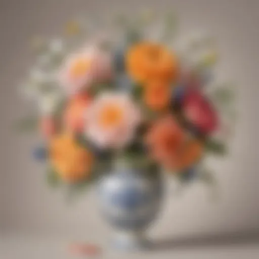 Elegant floral arrangement in a delicate vase