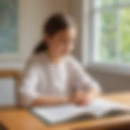 Young student engaged in mindfulness activity