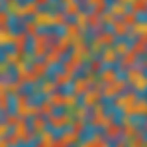 Colorful puzzle pieces forming a unique pattern