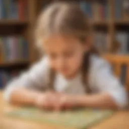 Illustration of a child solving a challenging puzzle