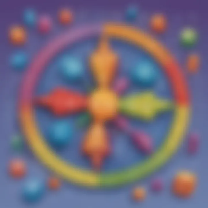Illustration of a colorful and interactive math game for kids
