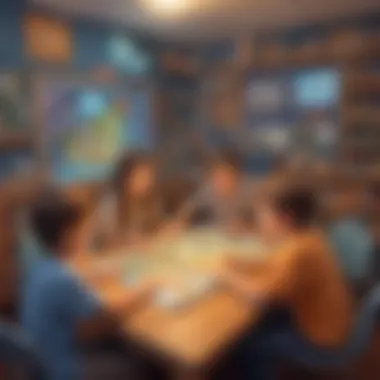 Kids playing interactive learning game