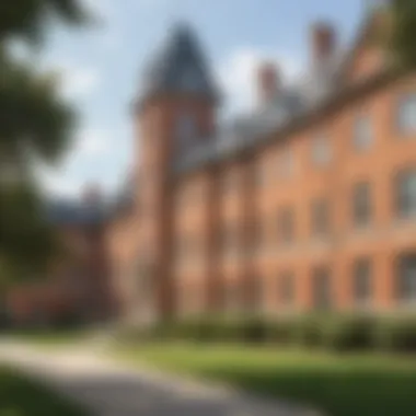Historic Architecture of Elite Boarding Schools A historic building of an elite boarding school with classical architecture.