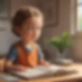 A child practicing mindfulness techniques in a calm environment.