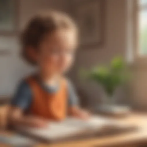A child practicing mindfulness techniques in a calm environment.