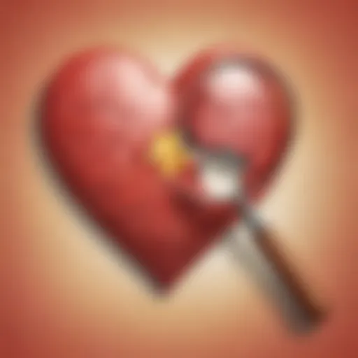 Conceptual illustration of empathy with a magnifying glass focusing on a heart-shaped puzzle piece