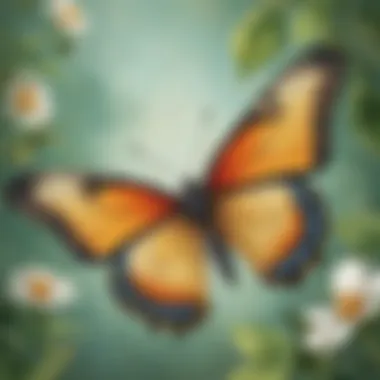 Illustration of a butterfly breaking free from its cocoon symbolizing transformation and growth