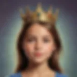 Illustration of a young girl standing confidently with a crown above her head