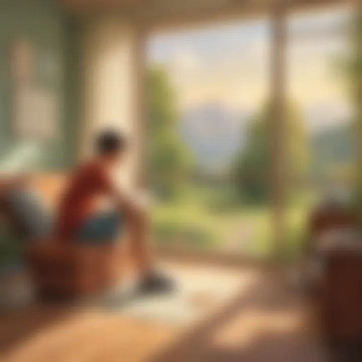 A thoughtful student reflecting on their goals in a serene setting.