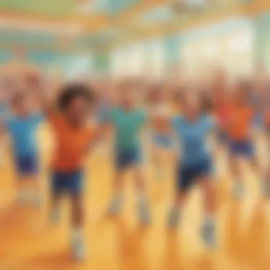 Energetic Kids Engaged in Fun Gym Class Activity