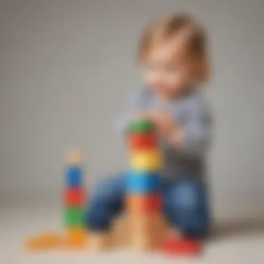 Fine Motor Skill Development through Block Stacking Toddler stacking blocks to enhance fine motor skills