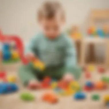 Toddler playing with educational toys for cognitive development