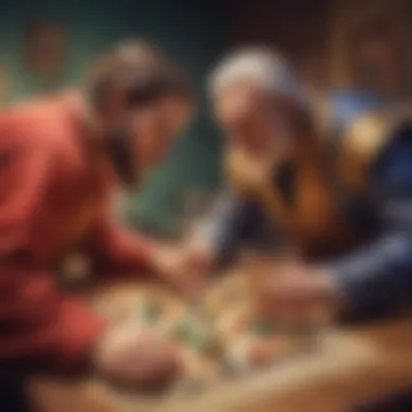 Two players engaged in a competitive match with intense concentration.