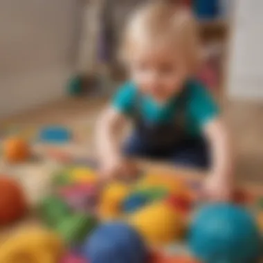 Two-year-old exploring textured sensory play