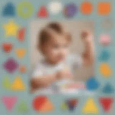 Shape Exploration Art Toddler creating a collage with various shapes