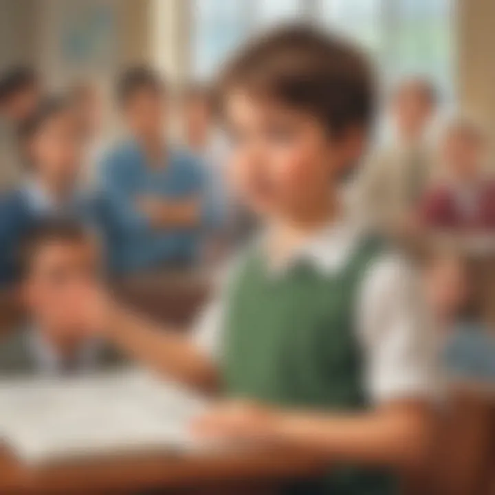 A child presenting their opinion confidently
