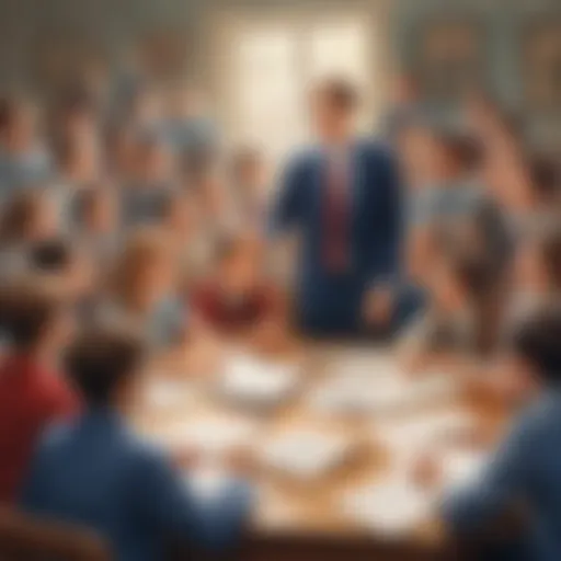 A group of children engaged in a lively debate
