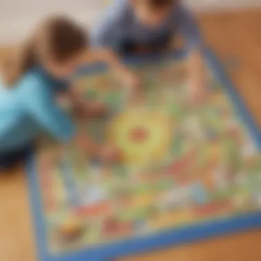 Children playing an interactive board game that promotes teamwork and strategy.