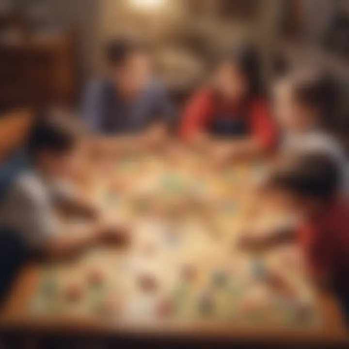 A group of children playing an engaging board game together