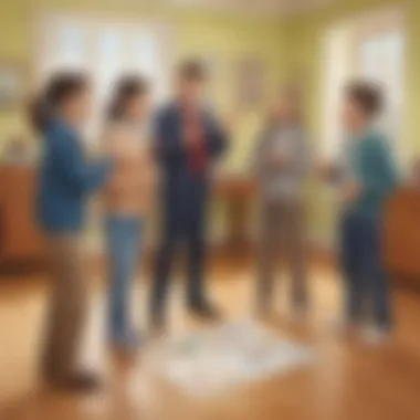 Grammar Charades Challenge Illustration of kids acting out grammar concepts in a charades game