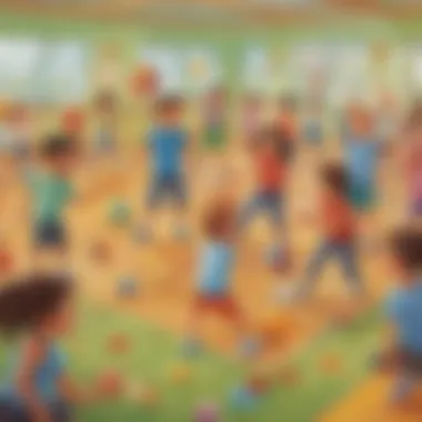 Interactive Playtime Elementary students engaged in a fun and interactive game