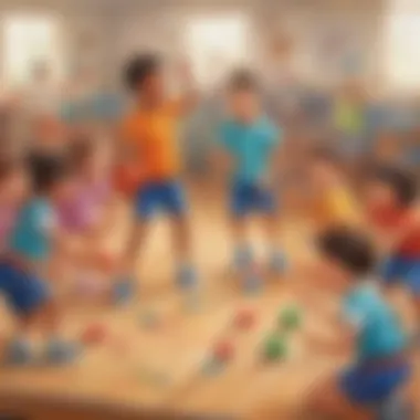 Teamwork in Action Children collaborating in a team game that promotes teamwork
