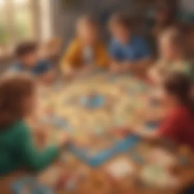 Enjoyable Board Game for Vocabulary Skills Kids enjoying a board game focused on vocabulary skills